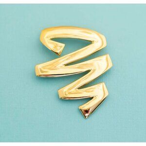 Vintage Gold Tone Twister Brooch by MJENT E26